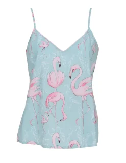 Cotton Modal Flamingo Strappy Cami Top