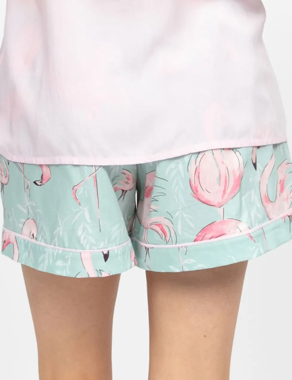 Cotton Modal Flamingo Tie Pyjama Shorts