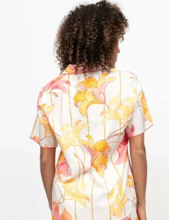 Cotton Modal Floral Striped Pyjama Top
