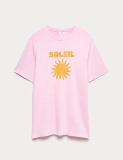 Cotton Modal Fruit Graphic Oversized T-Shirt