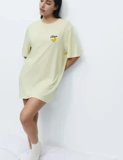 Cotton Modal Fruit Graphic Oversized T-Shirt