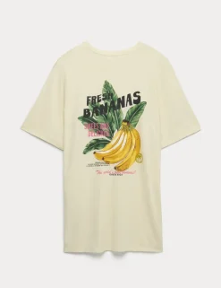 Cotton Modal Fruit Graphic Oversized T-Shirt