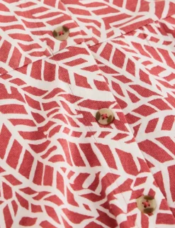 Cotton Modal Jersey Palm Print Shirt Dress