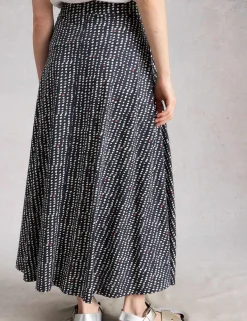 Cotton Modal Jersey Printed Maxi Skirt