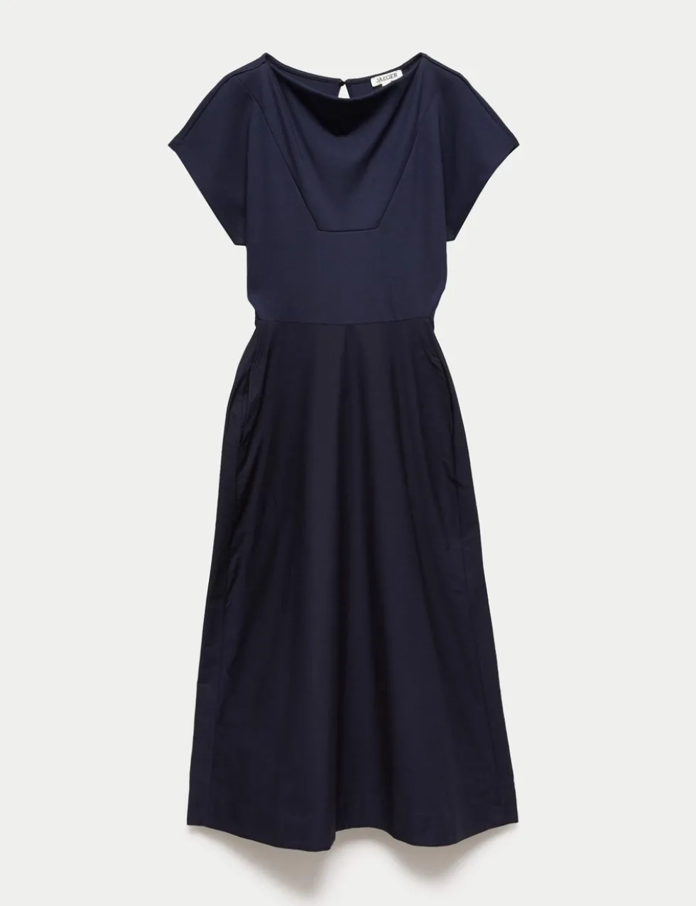 Cotton Modal Jersey Woven Midi Dress