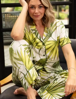 Cotton Modal Palm Print Pyjama Bottoms