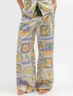 Cotton Modal Postcard Print Pyjama Bottoms