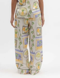 Cotton Modal Postcard Print Pyjama Bottoms