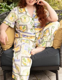 Cotton Modal Postcard Print Pyjama Bottoms