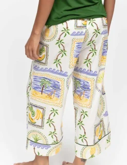 Cotton Modal Postcard Print Pyjama Bottoms