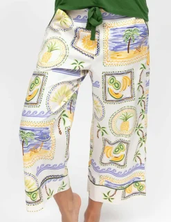 Cotton Modal Postcard Print Pyjama Bottoms