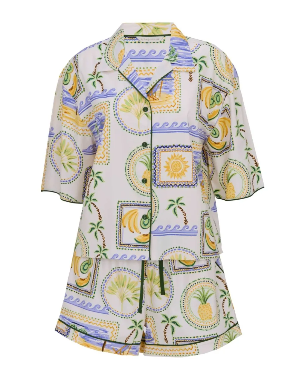 Cotton Modal Postcard Print Shortie Set