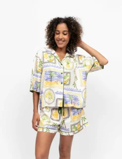 Cotton Modal Postcard Print Shortie Set