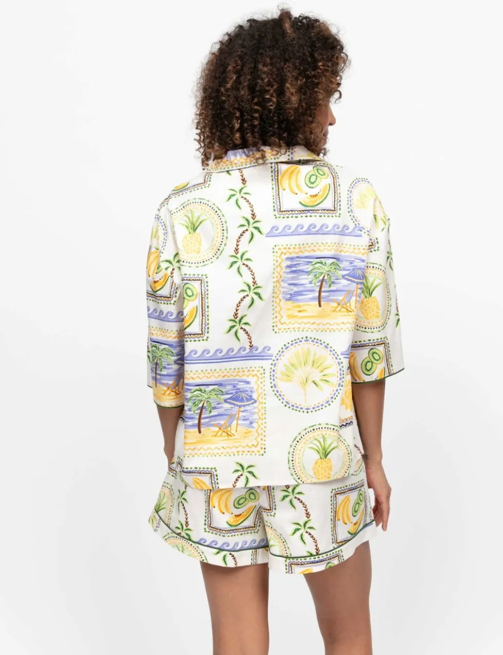 Cotton Modal Postcard Print Shortie Set