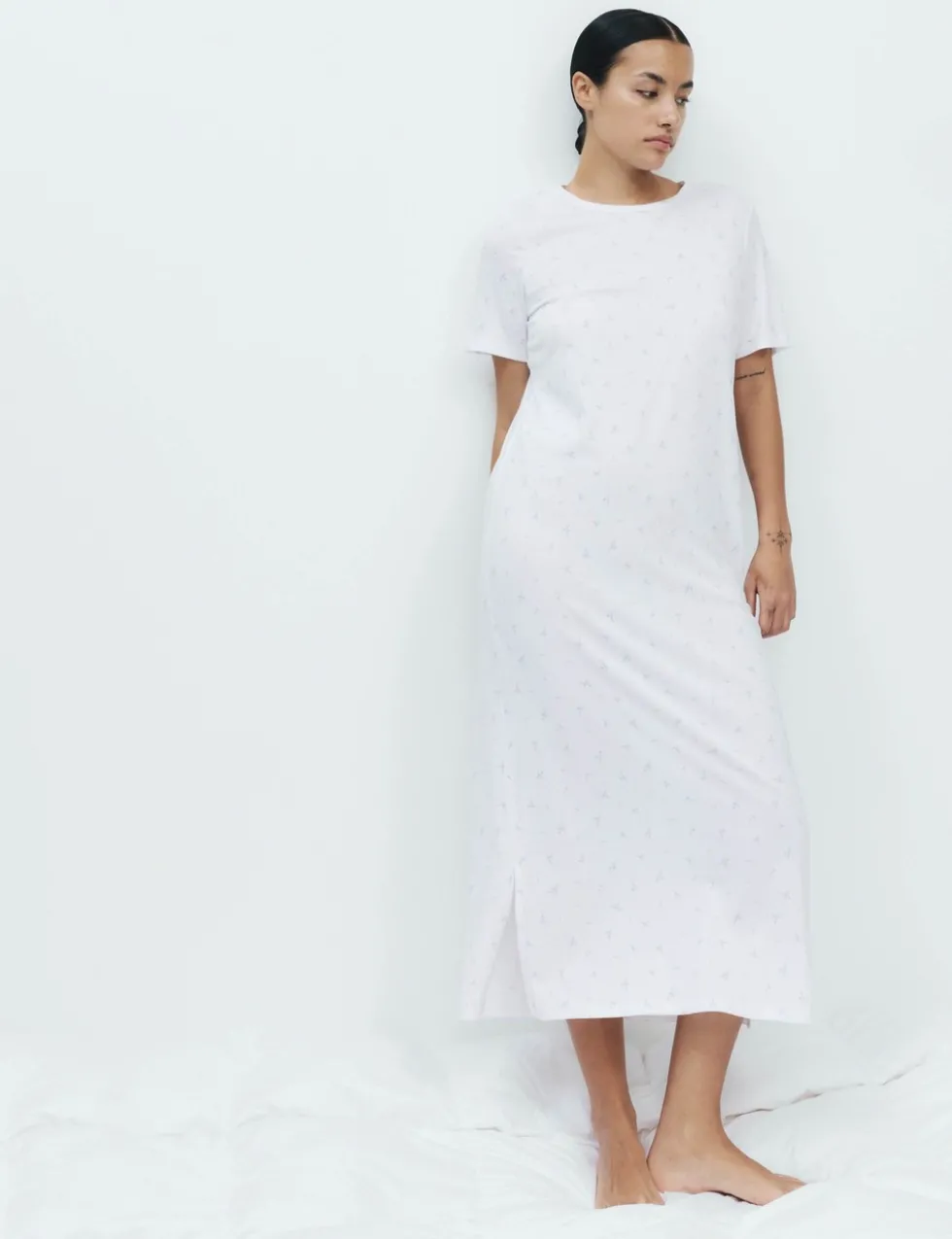 Cotton Modal Printed Long Nightdress