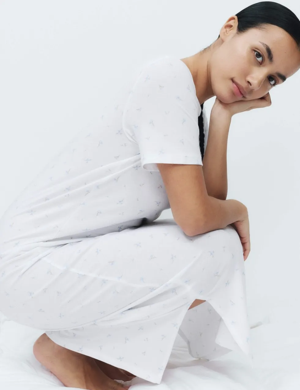 Cotton Modal Printed Long Nightdress