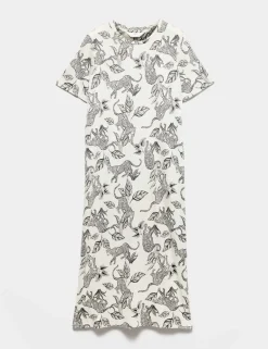 Cotton Modal Printed Long Nightdress