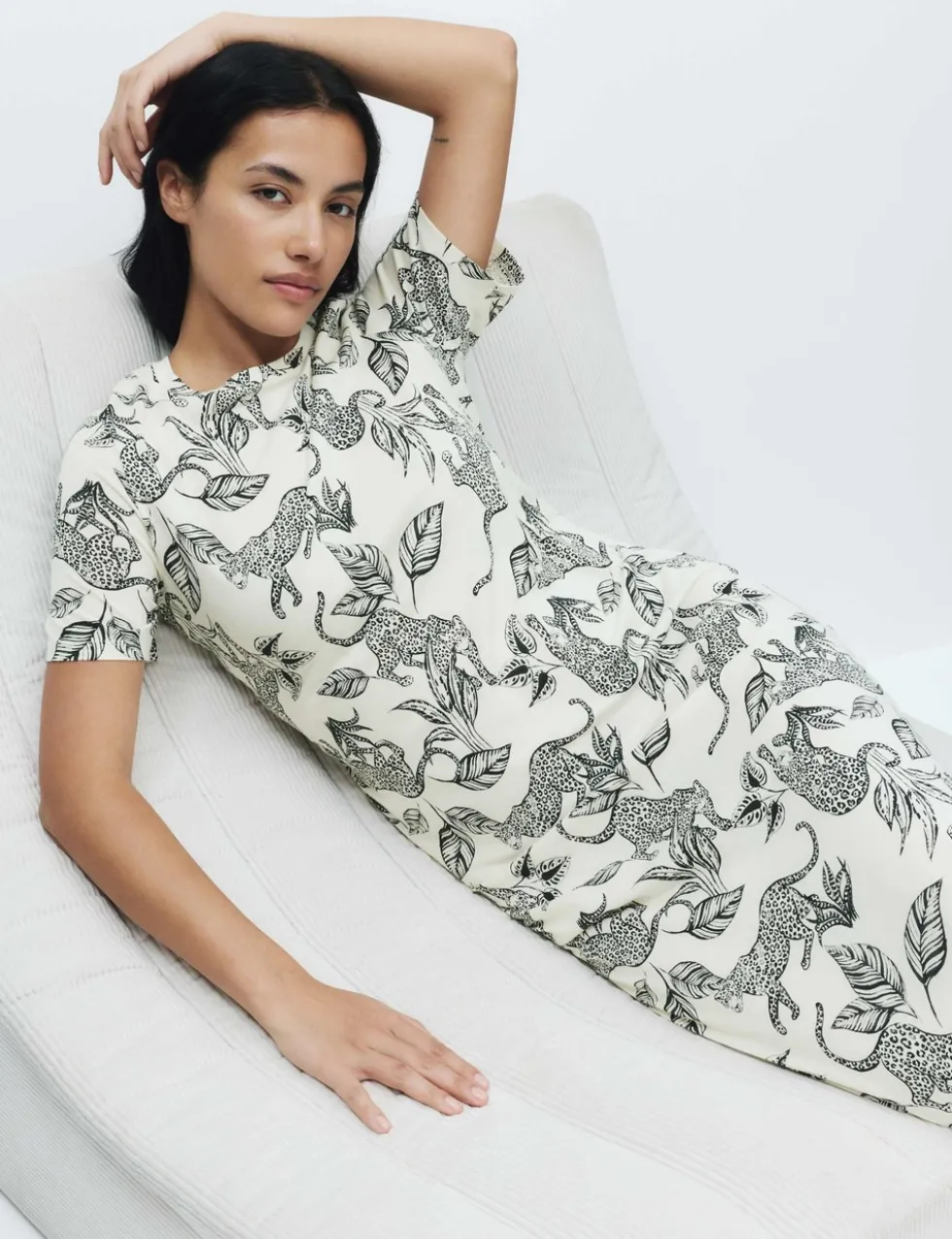 Cotton Modal Printed Long Nightdress