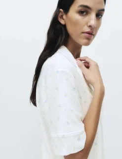 Cotton Modal Printed Revere Shortie Set
