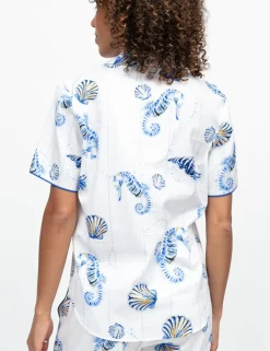 Cotton Modal Sea Horse Pyjama Top