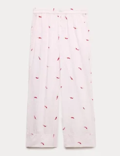 Cotton Modal Seersucker Chilli Pyjama Bottoms