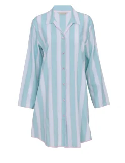 Cotton Modal Striped Long Nightshirt