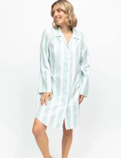 Cotton Modal Striped Long Nightshirt