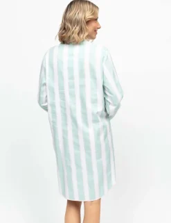 Cotton Modal Striped Long Nightshirt
