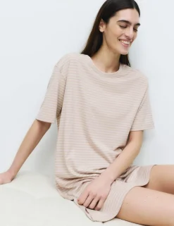 Cotton Modal Striped Nightshirt