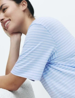 Cotton Modal Striped Nightshirt