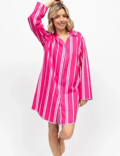 Cotton Modal Striped Nightshirt