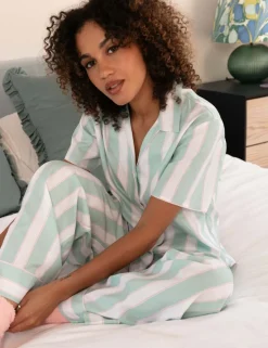 Cotton Modal Striped Pyjama Top