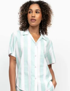 Cotton Modal Striped Pyjama Top