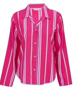 Cotton Modal Striped Revere Pyjama Top
