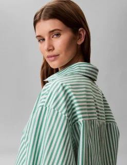 Cotton Poplin Cropped Pyjama Shirt