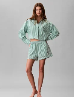 Cotton Poplin Cropped Pyjama Shirt