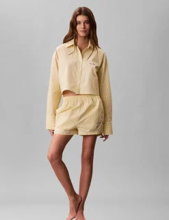 Cotton Poplin Cropped Pyjama Shirt