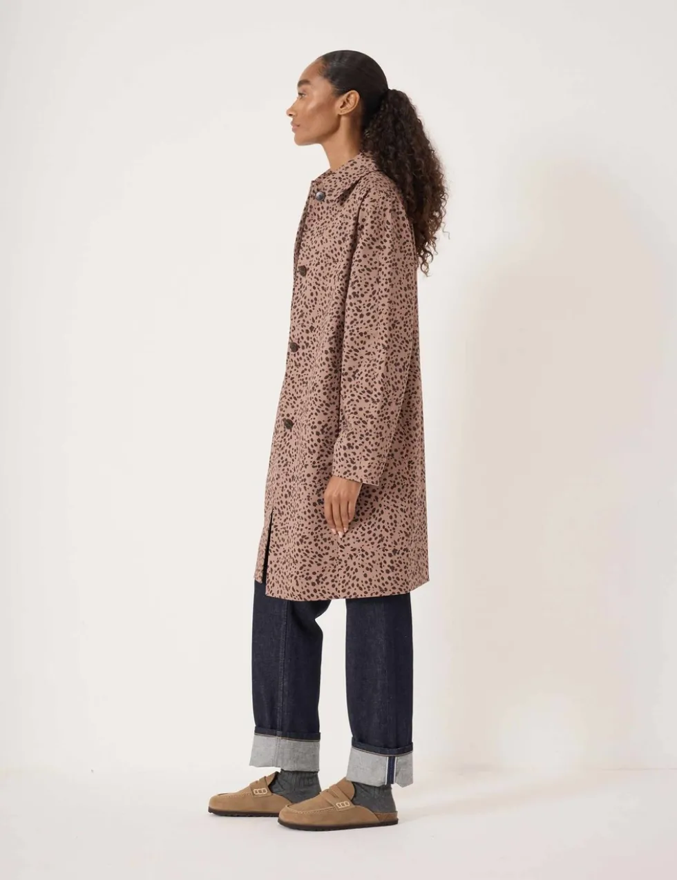 Cotton Rich Animal Print Car Coat