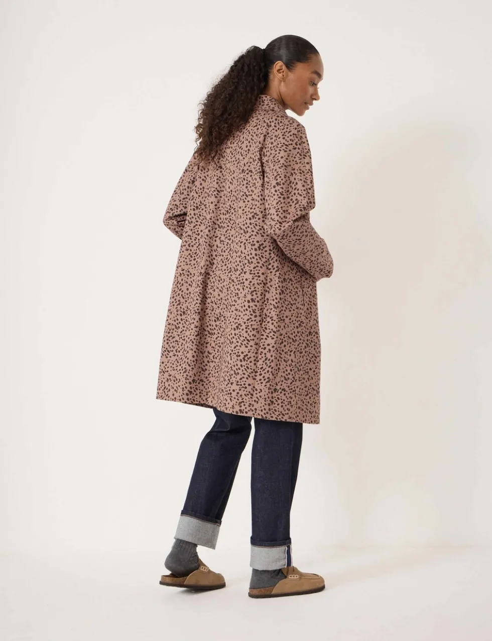 Cotton Rich Animal Print Car Coat