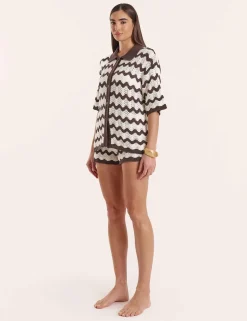 Cotton Rich Antonia Striped High Waisted Shorts