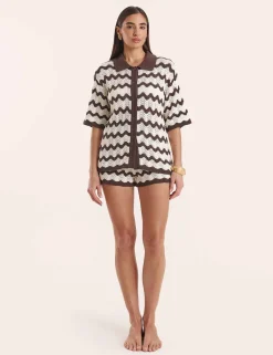 Cotton Rich Antonia Striped High Waisted Shorts