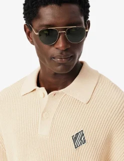 Cotton Rich Badge Detail Polo Neck Jumper