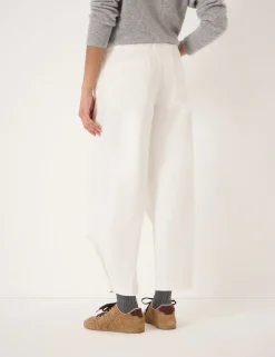 Cotton Rich Barrel Leg Ankle Grazer Trousers