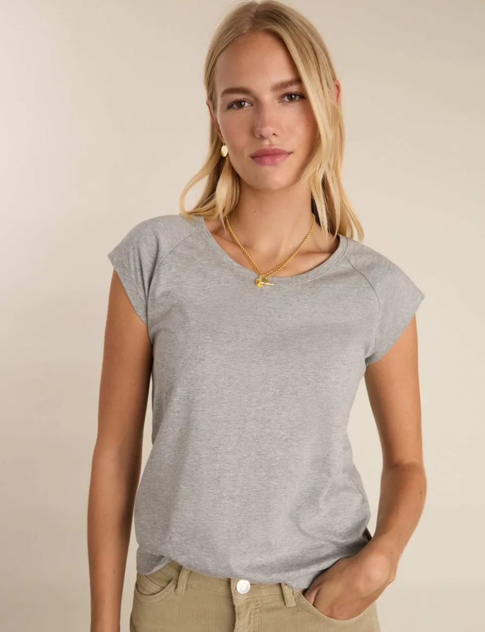 Cotton Rich Barrel Leg Cropped Trousers
