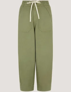Cotton Rich Barrel Leg Cropped Trousers