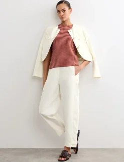 Cotton Rich Barrel Leg Trousers