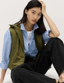 Cotton Rich Barrel Leg Trousers