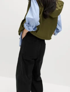 Cotton Rich Barrel Leg Trousers