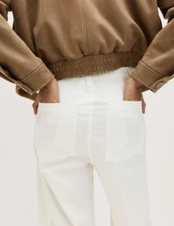 Cotton Rich Barrel Leg Trousers