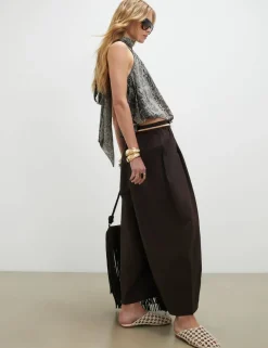 Cotton Rich Barrel Leg Trousers